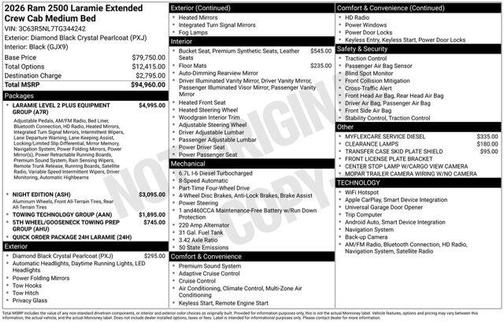 Diamond Black 2026 RAM 2500 Laramie
