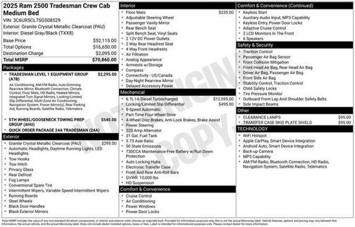 Granite Crystal Clearcoat Metallic 2025 RAM 2500 Tradesman