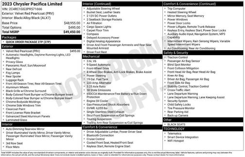 2023 Chrysler Pacifica Limited