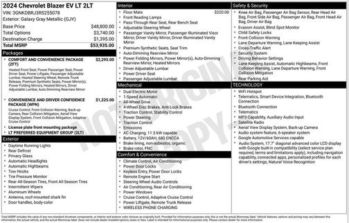 Galaxy Gray Metallic 2024 Chevrolet Blazer EV eAWD LT