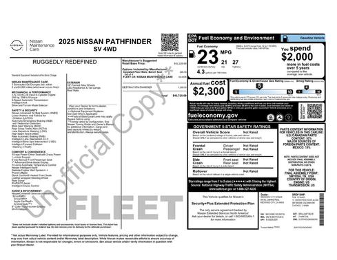 Brilliant Silver Metallic 2025 Nissan Pathfinder SV 4WD
