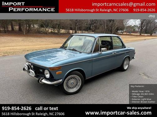 Blue 1976 BMW 2002 Sedan