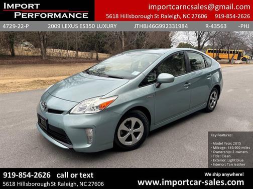 Light Blue 2015 Toyota Prius Four