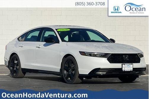 Platinum White Pearl 2026 Honda Accord Hybrid Sport-L