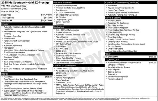 2025 Kia Sportage Hybrid SX-Prestige