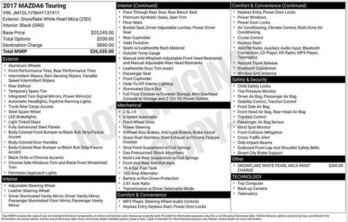 2017 Mazda Mazda6 Touring