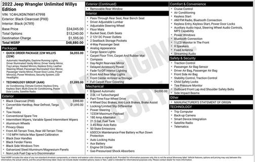 2022 Jeep Wrangler Willys