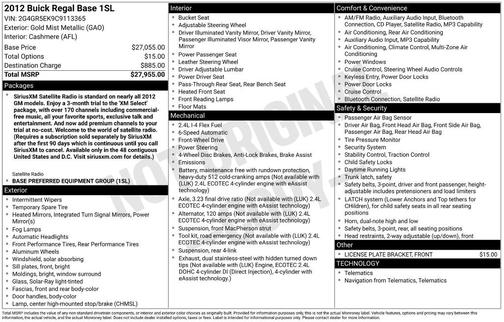 2012 Buick Regal Base