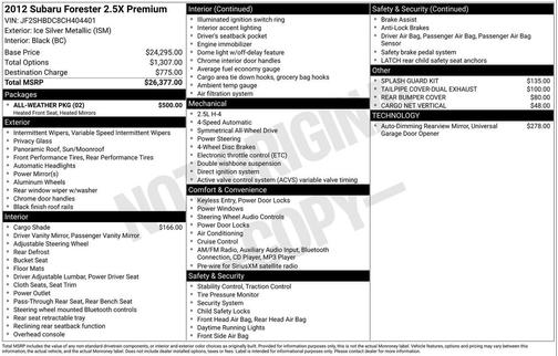 2012 Subaru Forester 2.5X Premium