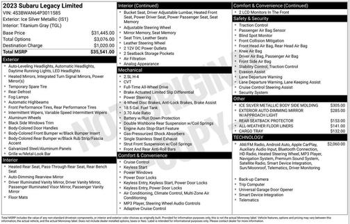 2023 Subaru Legacy Limited