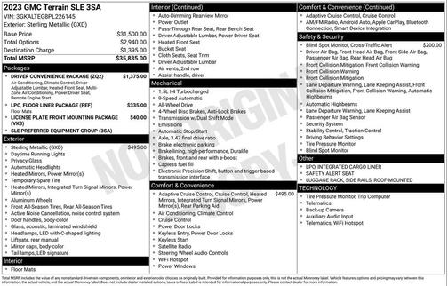 Sterling Metallic 2023 GMC Terrain SLE