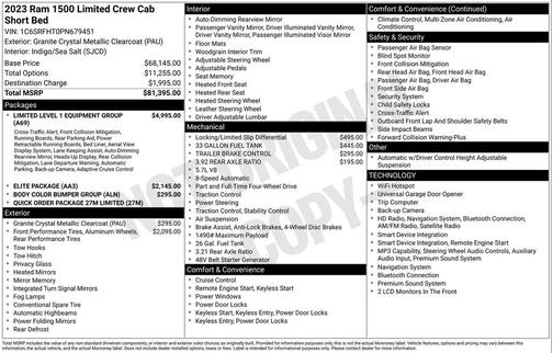 Granite Crystal Metallic Clearcoat 2023 RAM 1500 Limited