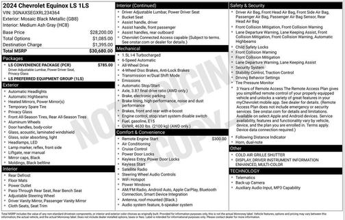 Mosaic Black Metallic 2024 Chevrolet Equinox LS