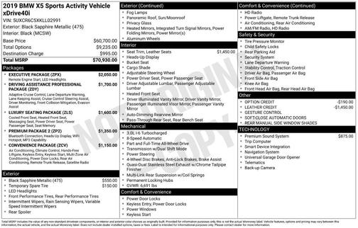 2019 BMW X5 xDrive40i