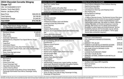 Torch Red 2024 Chevrolet Corvette Stingray w/1LT