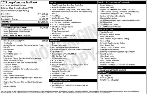 Olive Green Pearlcoat 2021 Jeep Compass Trailhawk