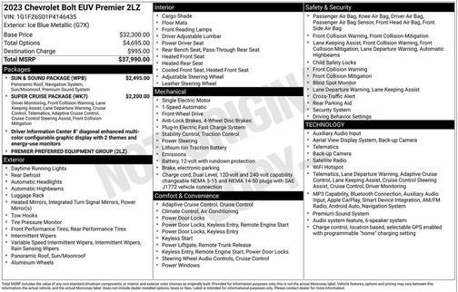 Tide Metallic (Ice Blue) 2023 Chevrolet Bolt EUV FWD Premier