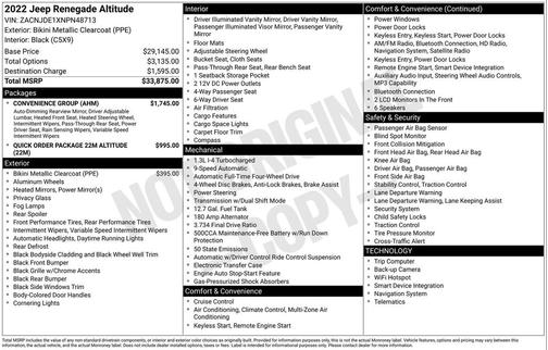 2022 Jeep Renegade Altitude