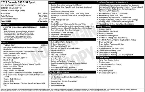 2023 Genesis G80 3.5T Sport AWD