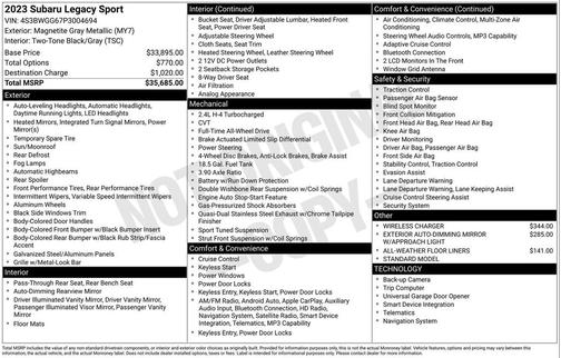 2023 Subaru Legacy Sport