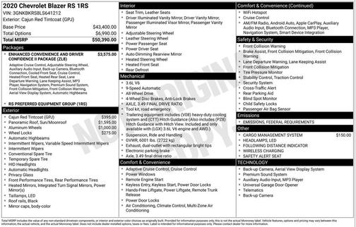 2020 Chevrolet Blazer RS