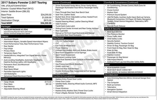 2017 Subaru Forester 2.0XT Touring