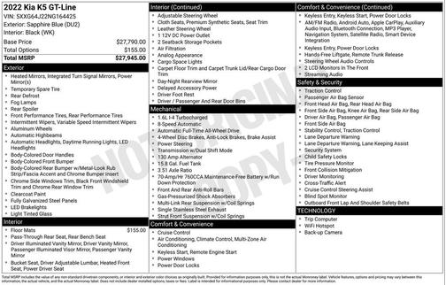 2022 Kia K5 GT-Line