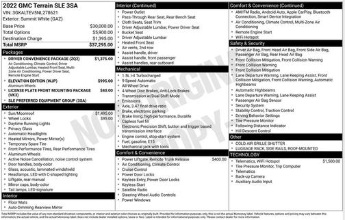 Summit White 2022 GMC Terrain SLE