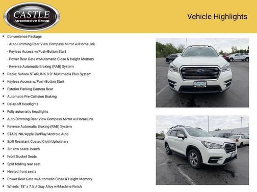 Crystal White Pearl 2021 Subaru Ascent Premium 7-Passenger