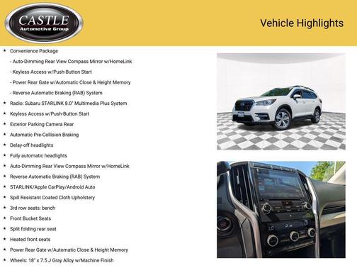 Crystal White Pearl 2021 Subaru Ascent Premium 7-Passenger
