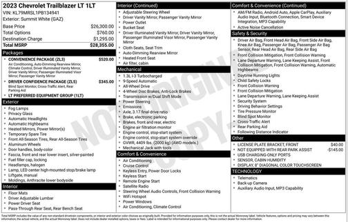 Summit White 2023 Chevrolet Trailblazer LT