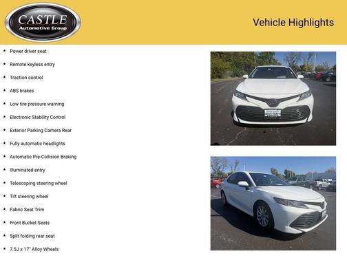 Super White 2018 Toyota Camry LE
