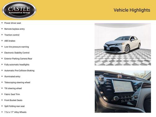 Super White 2018 Toyota Camry LE