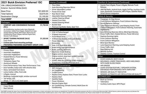 2021 Buick Envision FWD Preferred