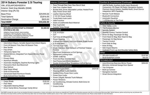 2014 Subaru Forester 2.5i Touring