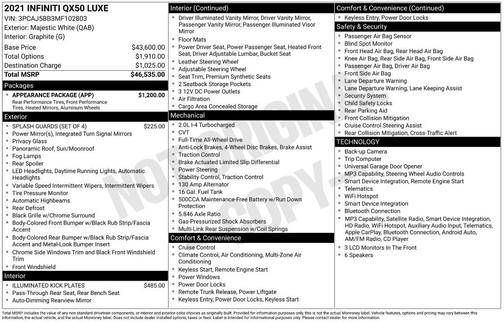 2021 INFINITI QX50 LUXE AWD