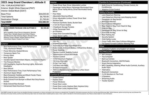 Bright White Clearcoat 2023 Jeep Grand Cherokee L Altitude
