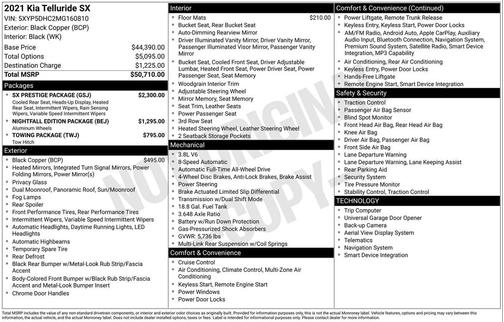 2021 Kia Telluride SX