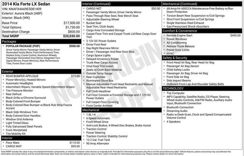 Aurora Black 2014 Kia Forte LX
