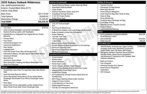 2025 Subaru Outback Wilderness