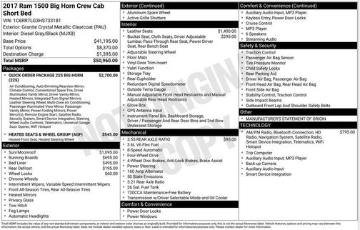 2017 RAM 1500 Big Horn
