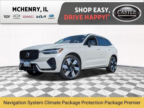 Crystal White Metallic 2024 Volvo XC60 Recharge Plug-In Hybrid T8 Ultimate Dark Theme