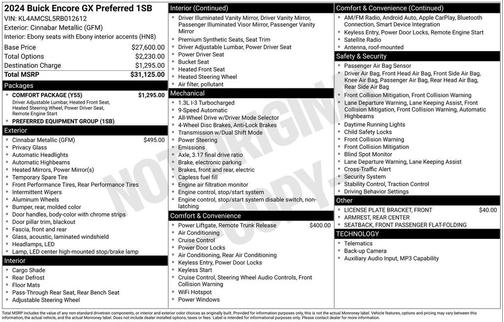 Cinnabar Metallic 2024 Buick Encore GX Preferred