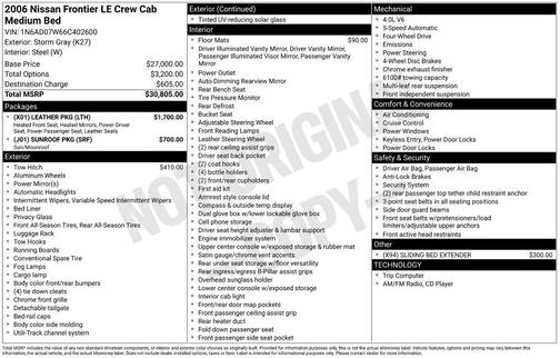 2006 Nissan Frontier LE Crew Cab