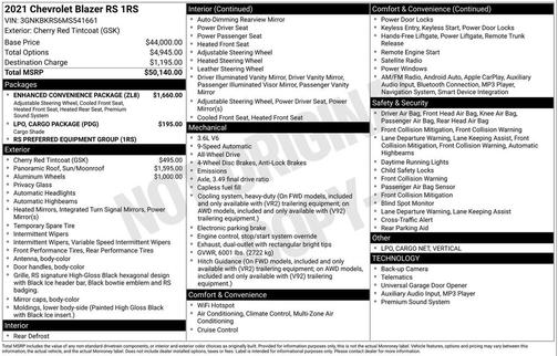 Cherry Red Tintcoat 2021 Chevrolet Blazer RS