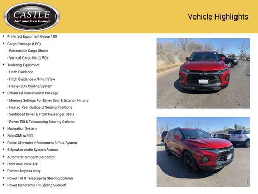 Cherry Red Tintcoat 2021 Chevrolet Blazer RS