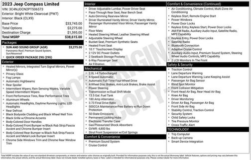 Bright White Clearcoat 2023 Jeep Compass Limited