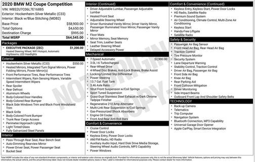 2020 BMW M2 Competition