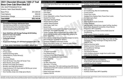 Satin Steel Metallic 2021 Chevrolet Silverado 1500 LT Trail Boss