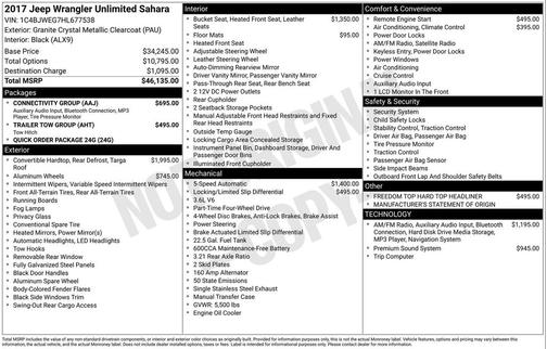 2017 Jeep Wrangler Unlimited Sahara